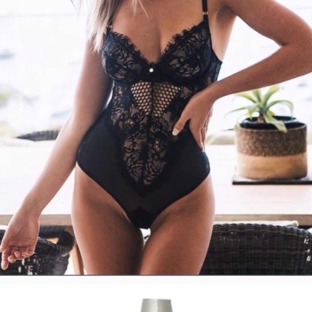 Black Lace and mesh bodysuit